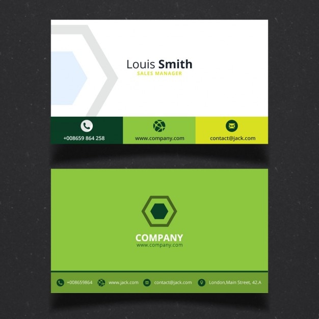 Зеленый дизайн корпоративной визитной карточки