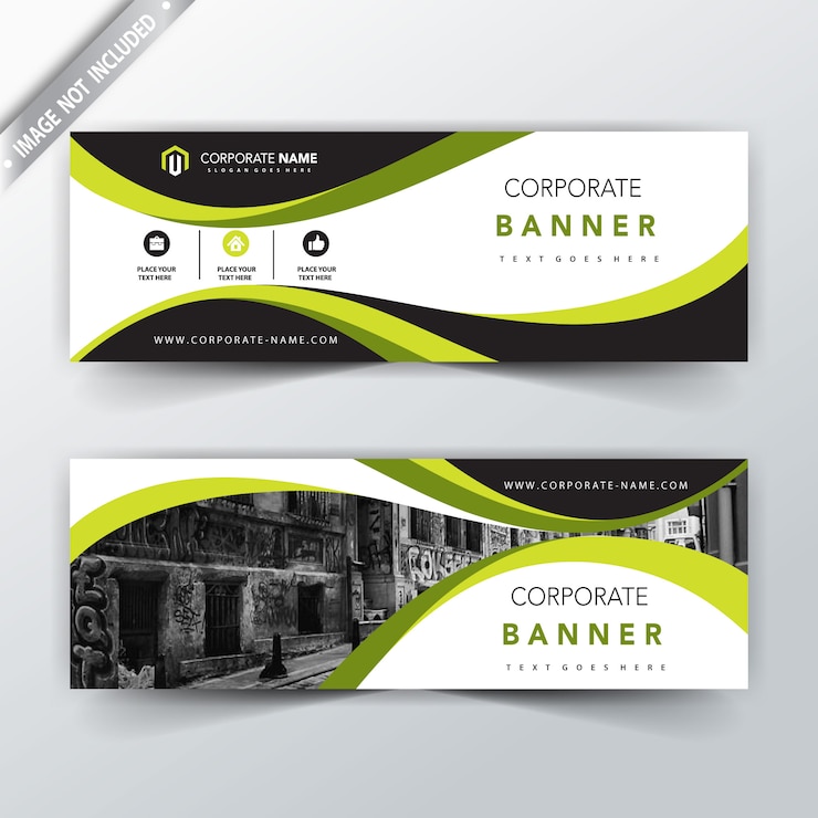 Free Vector green corporate horizontal banner design