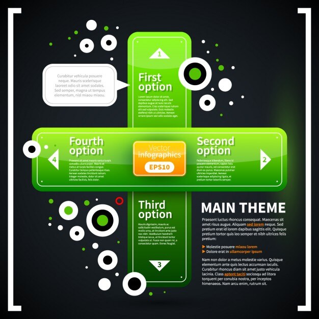 Free Vector green crossed infographic template