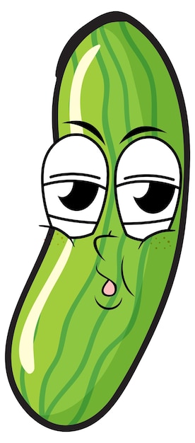 Free vector green cucumber with face