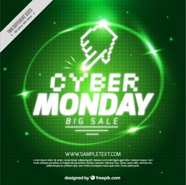 Green cyber monday background with shiny circle