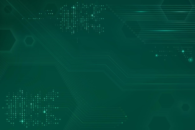 Free vector green data technology background with circuit board