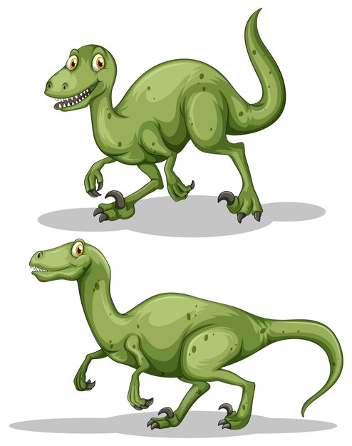 날카로운 이빨을 가진 녹색 공룡