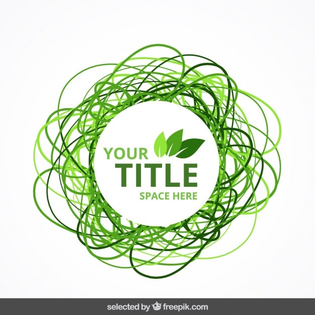 Бесплатное векторное изображение Зеленый каракули экологически значок