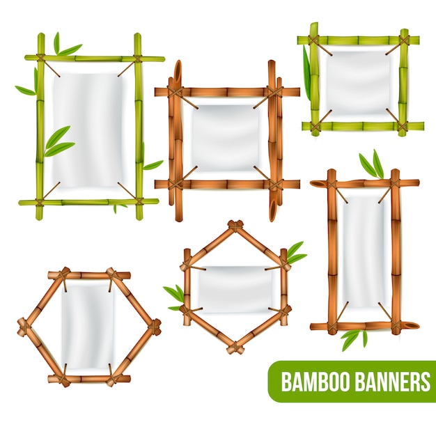 Green and dry bamboo decorative frames