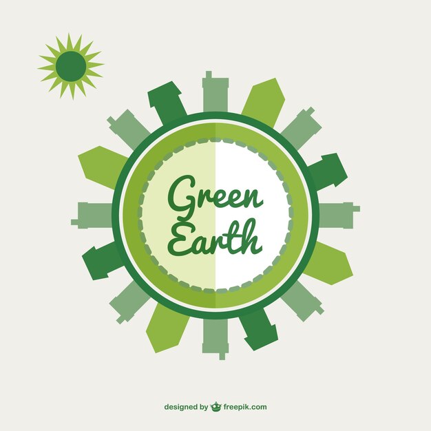 Green Earth flat illustration