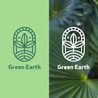 Free vector green earth logo template