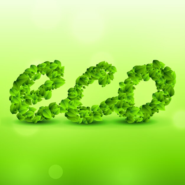 зеленый эко-фон с листьями