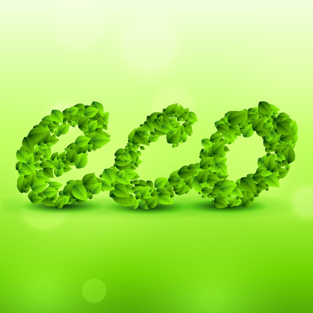 green eco background made with leaves