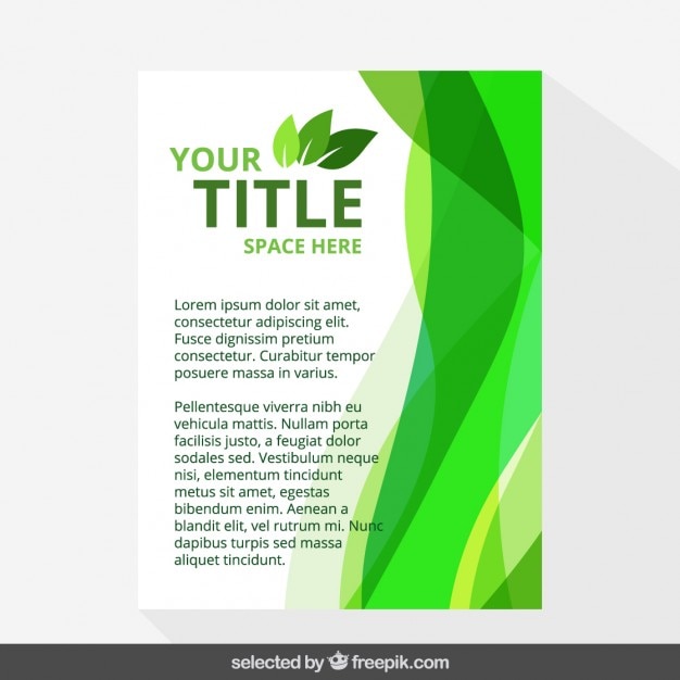 Free vector green eco flyer with leaves