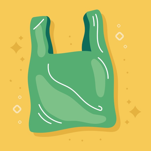 Бесплатное векторное изображение Экологически чистая сумка зеленого цвета.