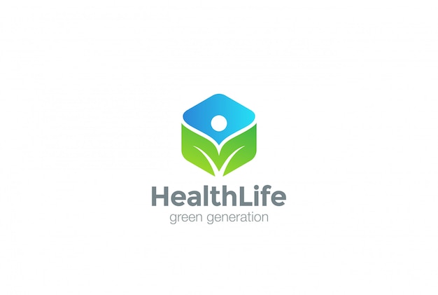 Зеленый эко логотип значок.