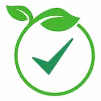 Free vector green eco loop leaf check mark logo