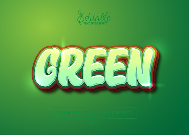 Green editable text style effect