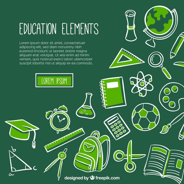 Green education elements background
