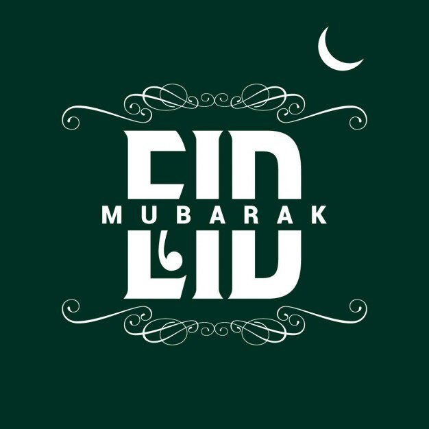 Free vector green eid mubarak background