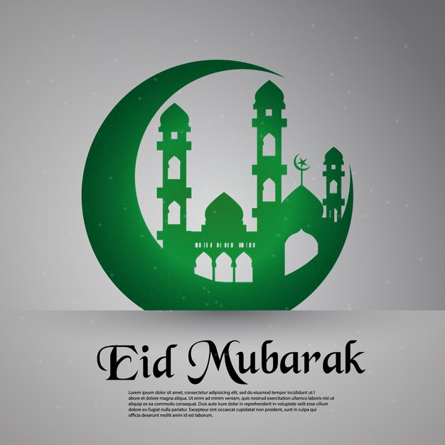 Зеленый eid mubarak фон