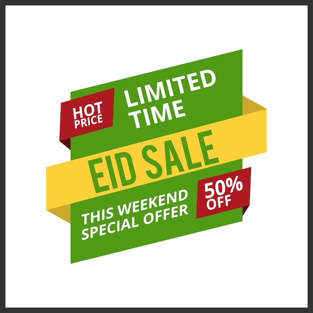 Free vector green eid mubarak sale design