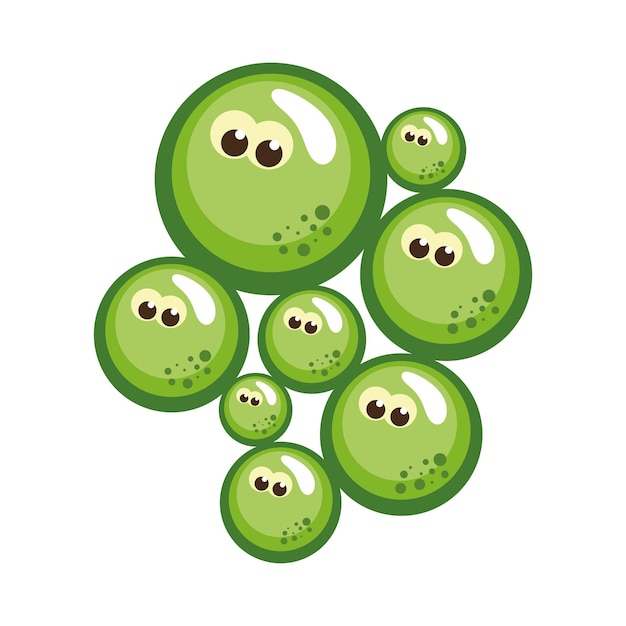 Бесплатное векторное изображение Зеленые эмбрионы лягушки
