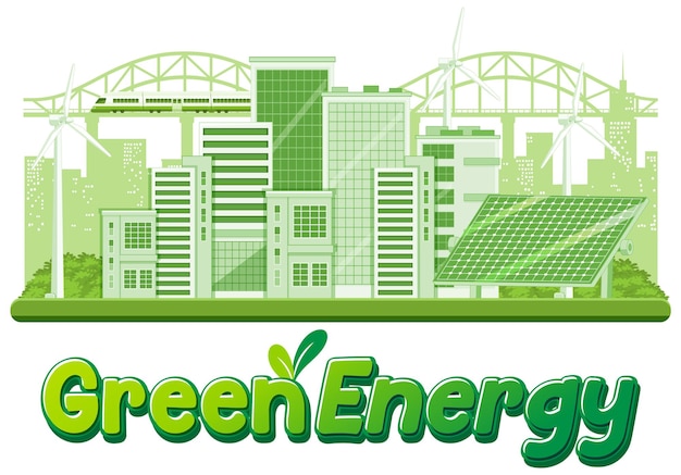 Free vector green energy from natural resources vector concept