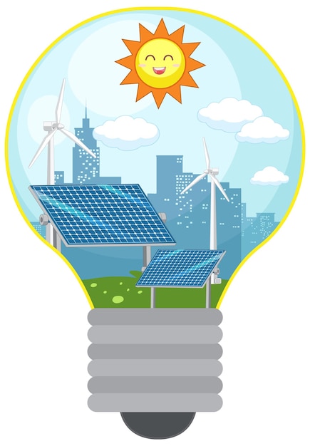 Green energy from natural resources vector concept