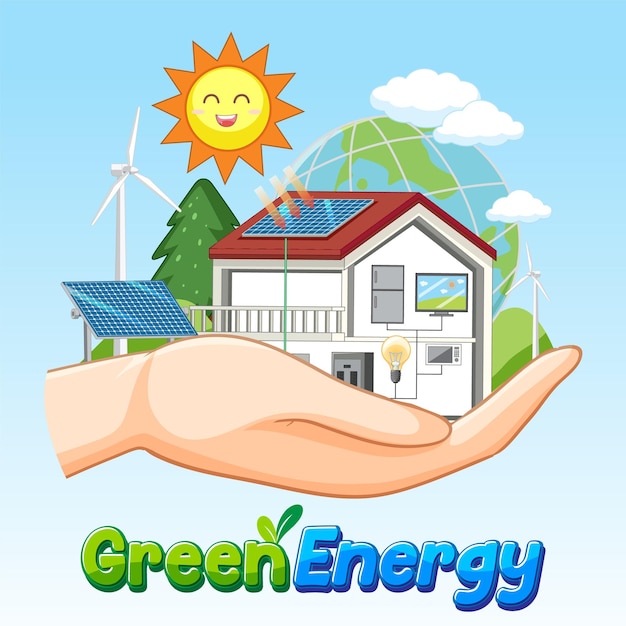 Green energy from natural resources vector concept