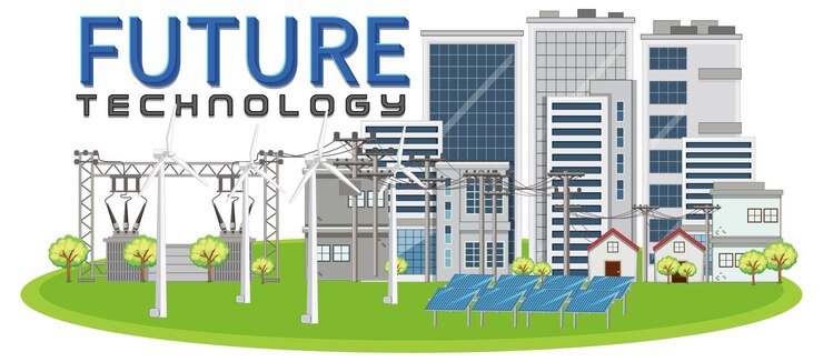 Free Vector green energy generated by wind turbine