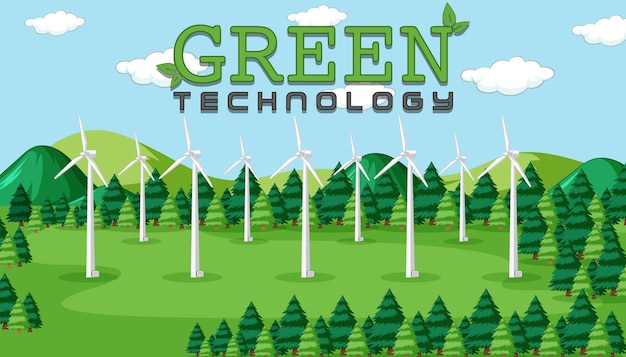 Green energy generated by wind turbine