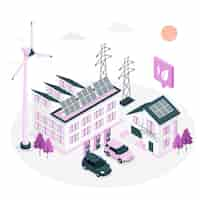 Free vector green energy industry concept illustration