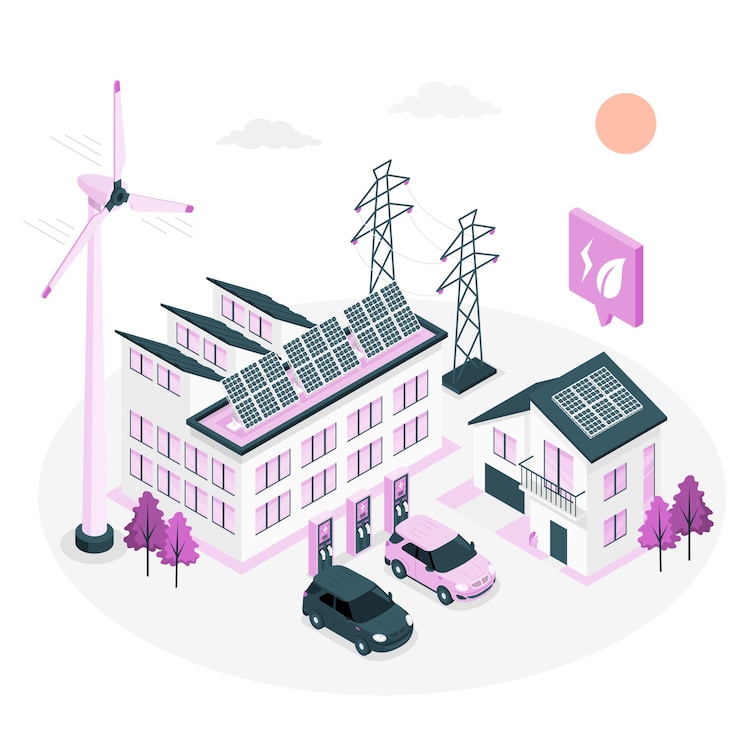 Free Vector green energy industry concept illustration