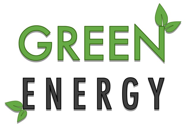 A green energy sign banner