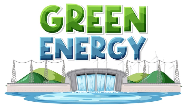 Free vector green energy text banner design