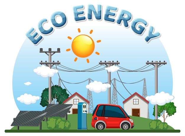 Free vector green energy text banner design
