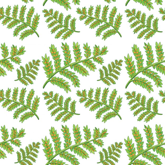 Green fern seamless pattern