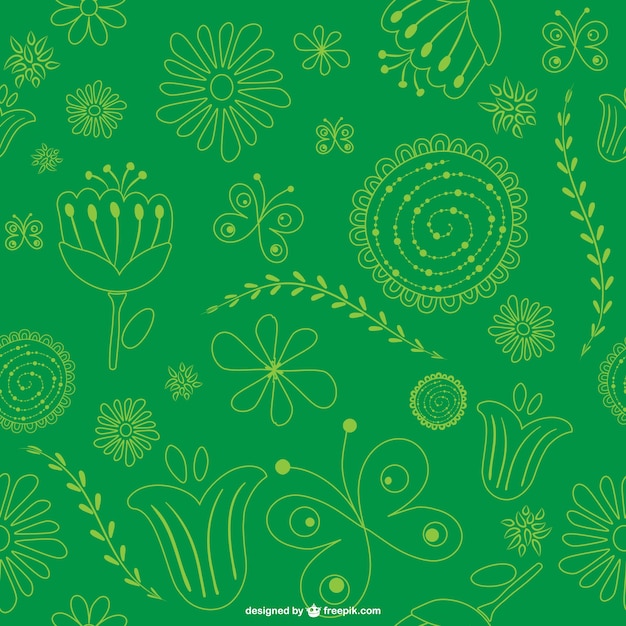 Green floral background pattern