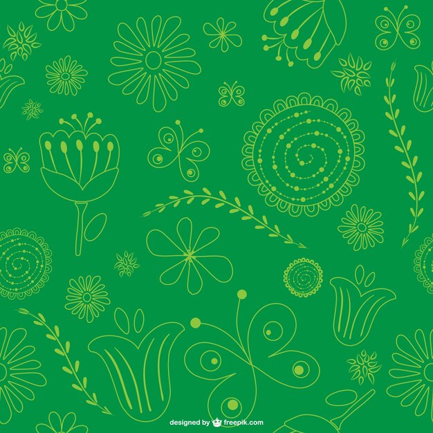 緑の花の背景パターン