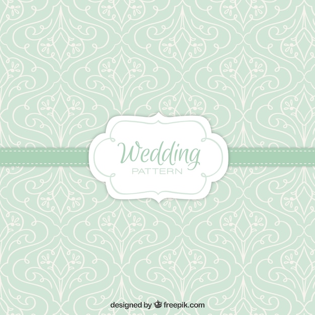 Free Vector green floral wedding pattern