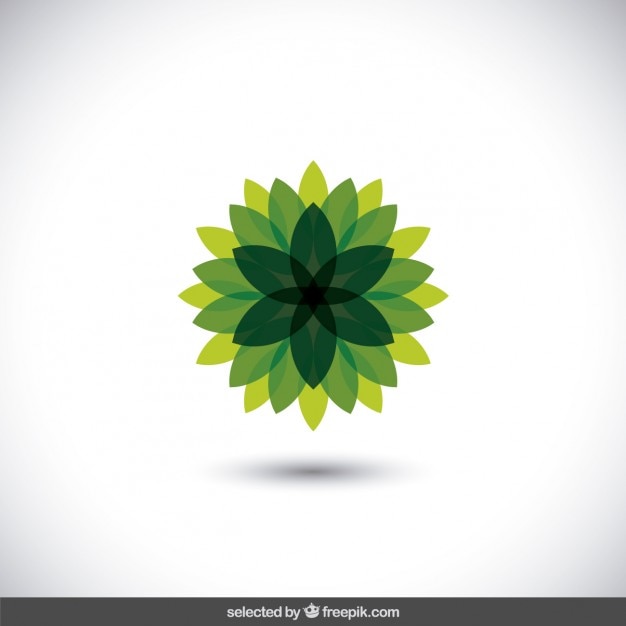 Vettore gratuito fiore verde logo