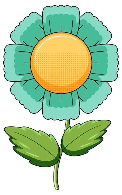 Бесплатное векторное изображение Зеленый цветок с листьями