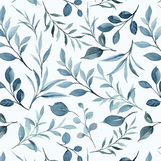 Green foliage watercolor seamless pattern