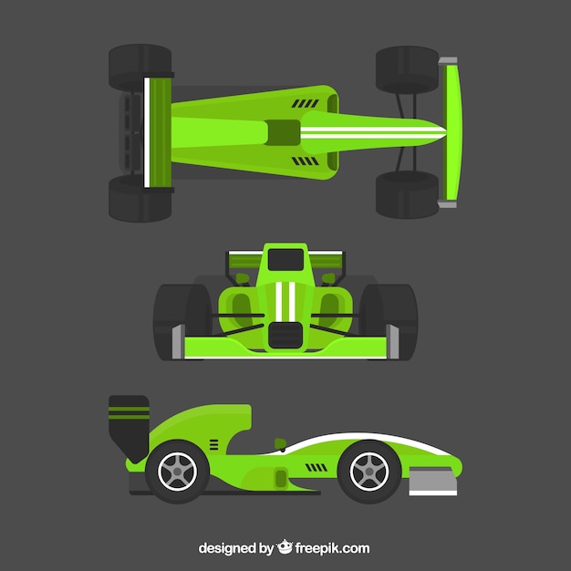 Green Formula 1 Racing Car Collection