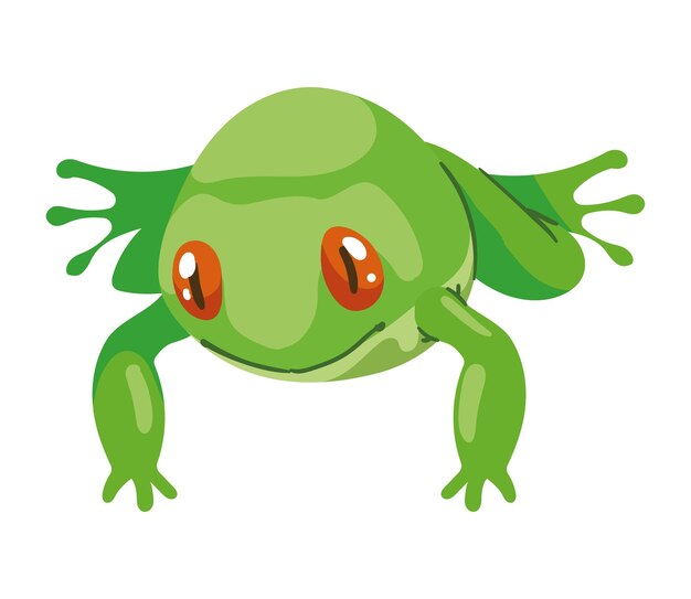 녹색 개구리 수륙 양용 동물 캐릭터