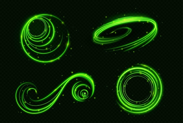 Green game healing swirl light vector effect