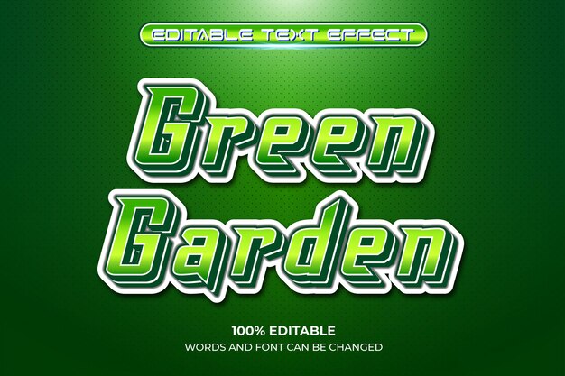 Green garden editable text effect style