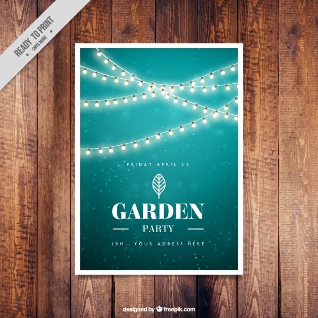 Free vector green garden party invitation design