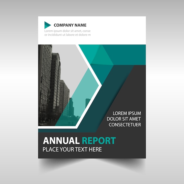 Free vector green geometric annual report template