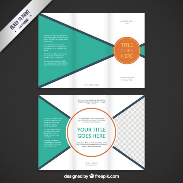 Free vector green geometric brochure in abstract style