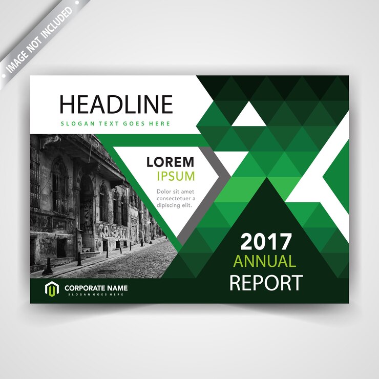 Free Vector green geometric corporate booklet