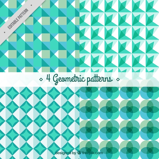 グリーン幾何学形状パターン