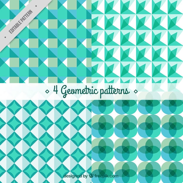 Green geometric shapes patterns